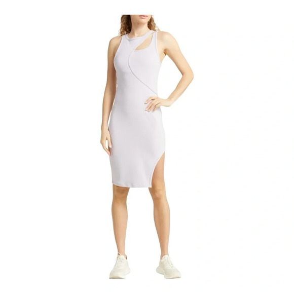 Zella Interlude Rib Cutout Bodycon Dress in Lilac - Picture 1 of 9